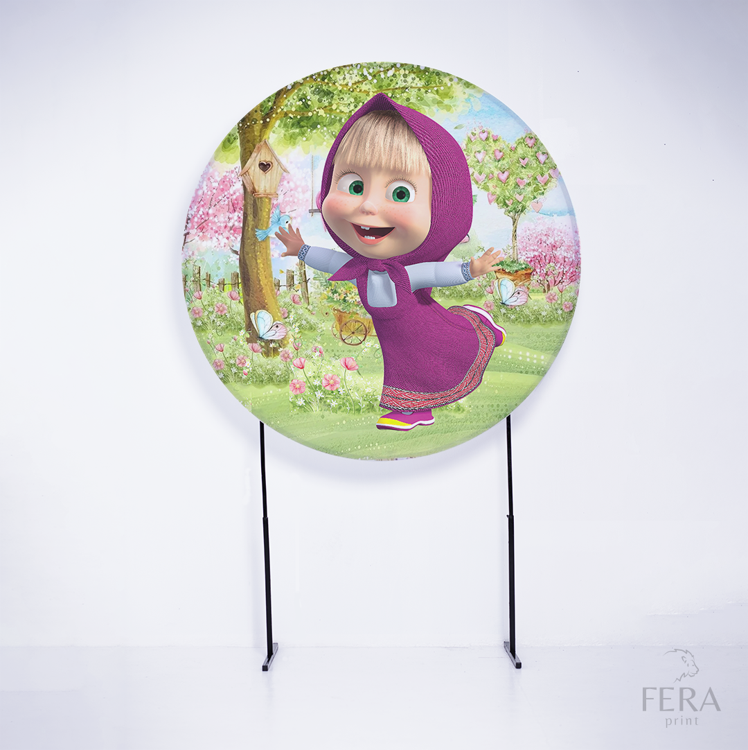 Painel Redondo Menina e o Urso Sublimado