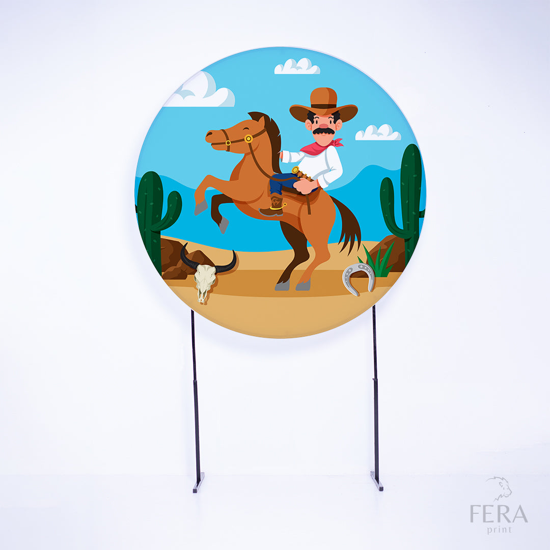 Painel Redondo Cowboy Mexicano Sublimado