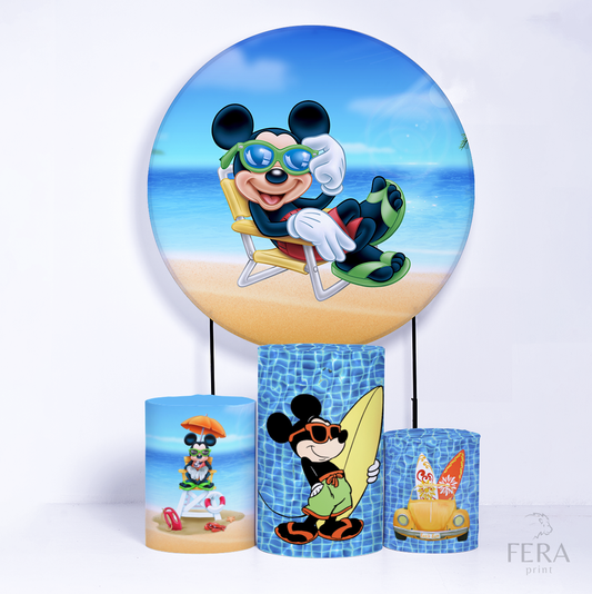 Kit Capa Cilindros + Capa Painel Rato Amigo Praia Sublimado