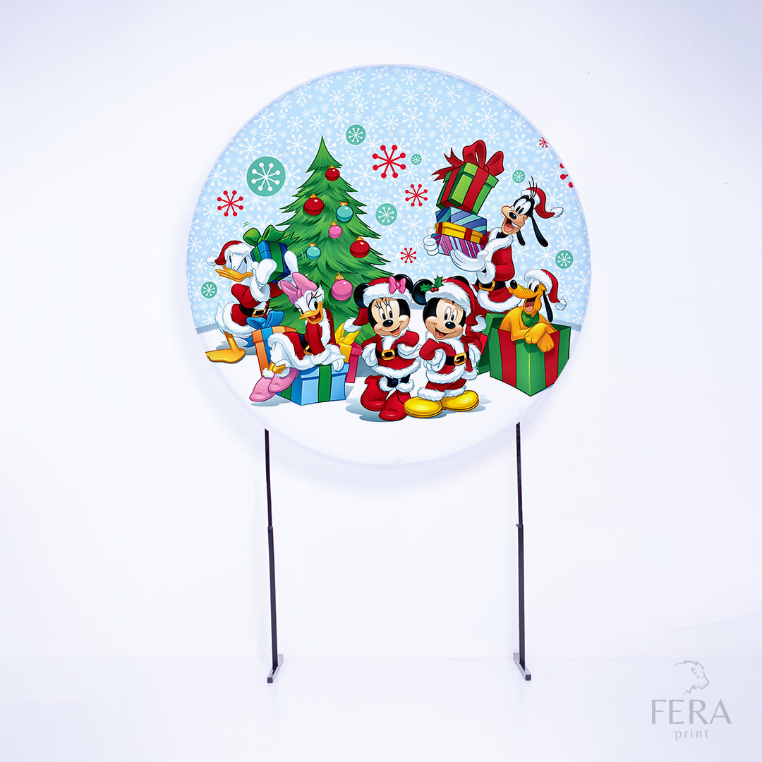 Painel Redondo Casal Ratinhos Natal Sublimado