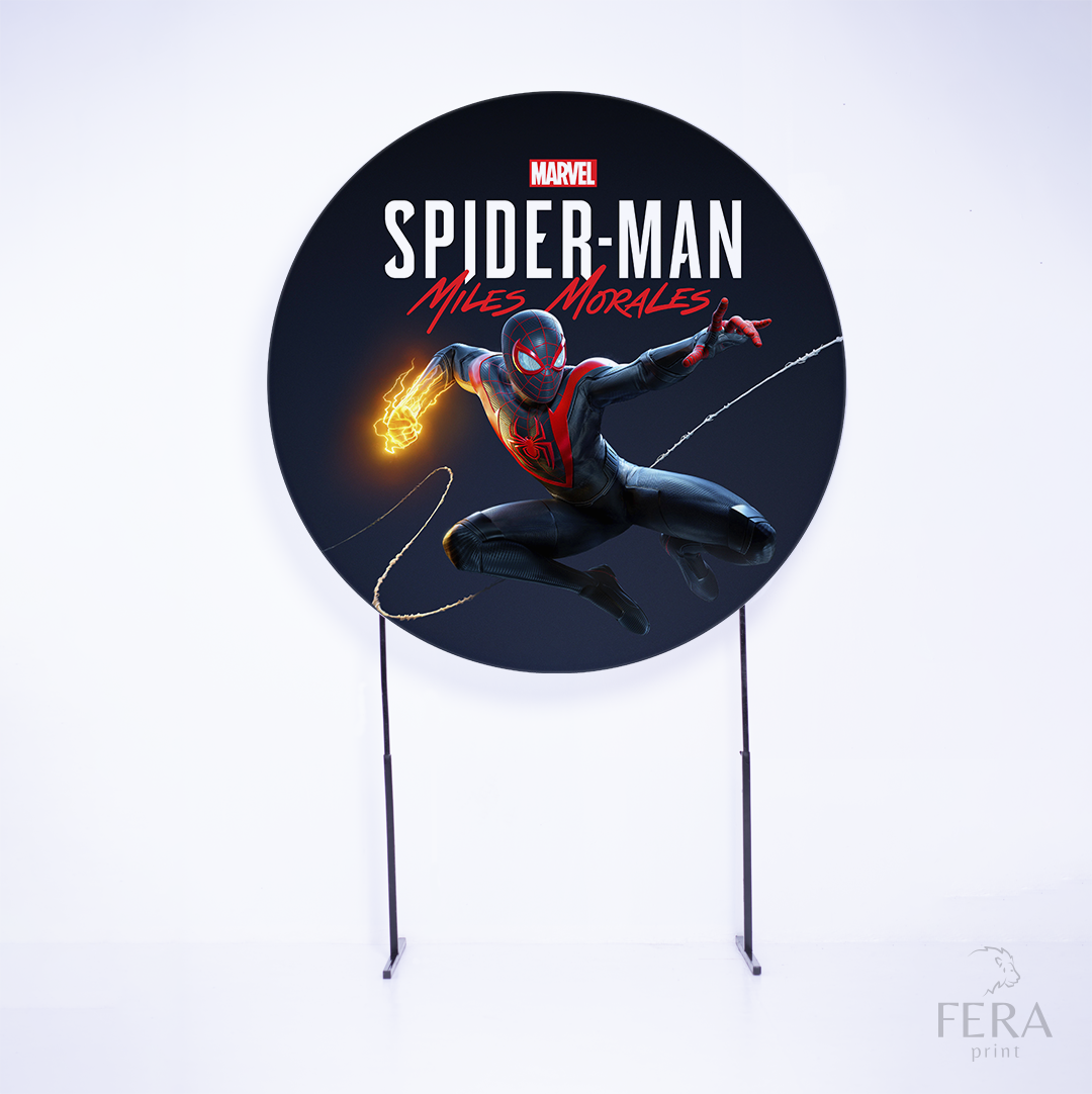 Painel Redondo Herói Aranha Azul Sublimado