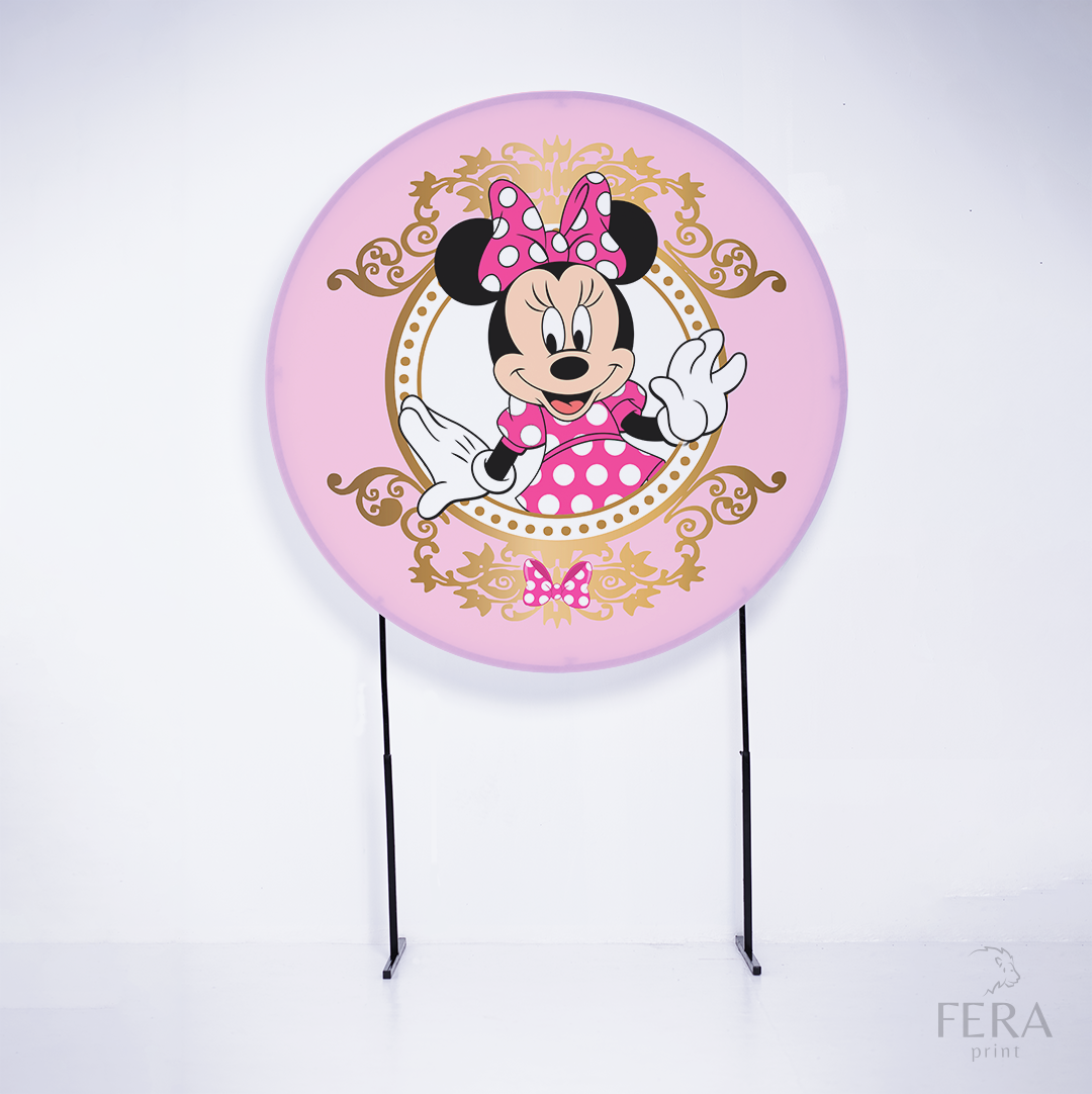 Painel Redondo Ratinha Amiga Rosa Sublimado
