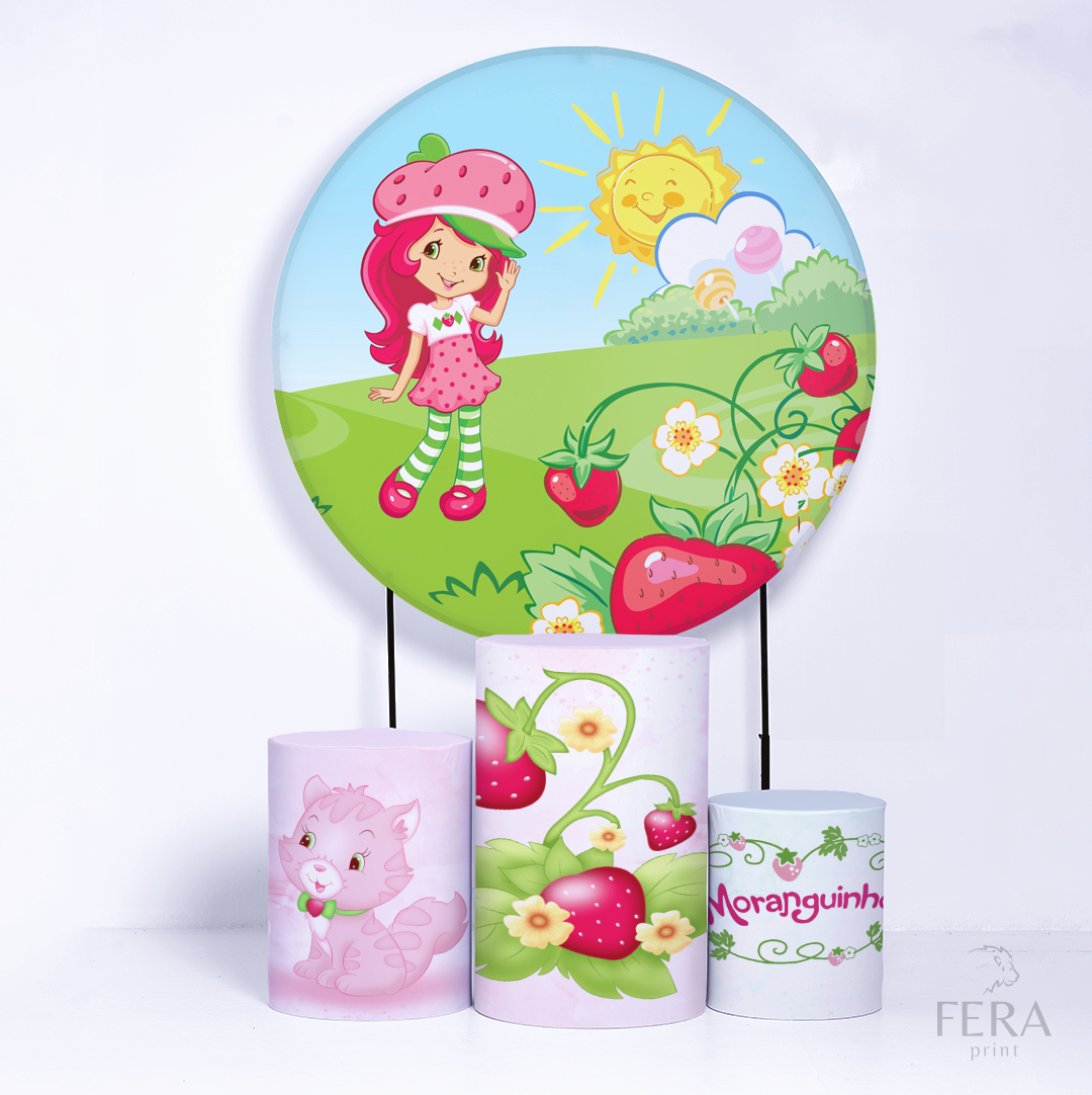 Kit Capa Cilindros + Capa Painel Menina Morango Sublimado