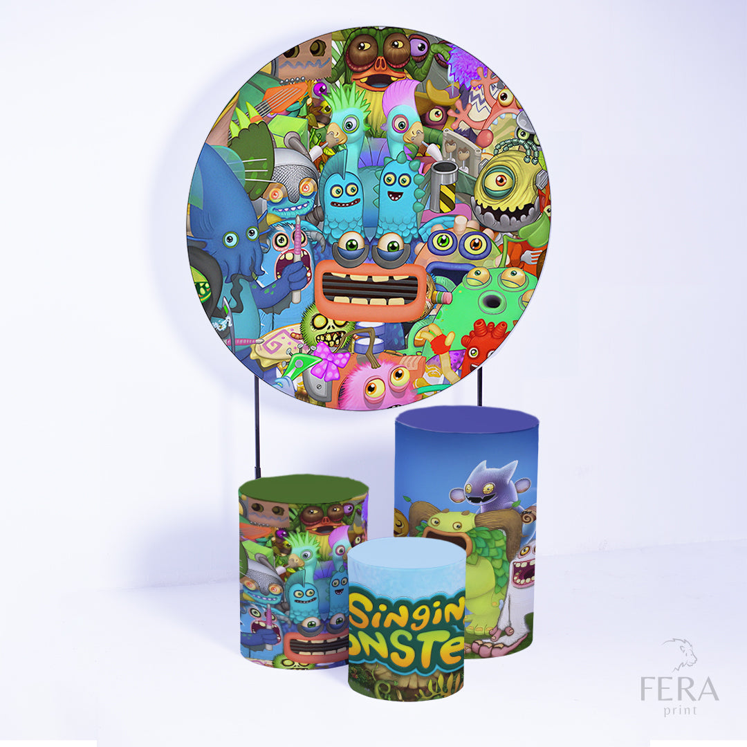 Kit Capa Cilindros + Capa Painel Monstros Cantores Sublimado