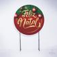 Painel Redondo Feliz Natal Vermelho Sublimado