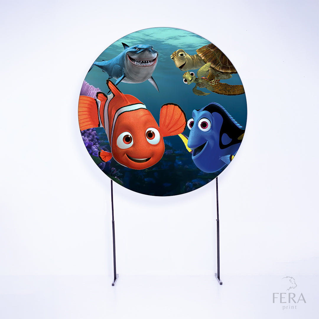 Painel Redondo Turma Peixe Palhaço Sublimado