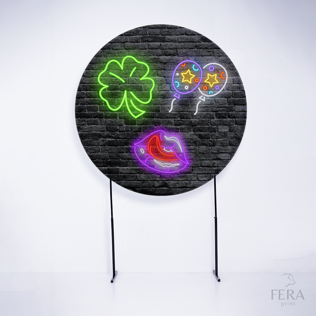 Painel Redondo Neon Sublimado