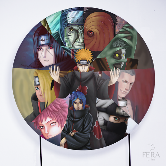 Painel Redondo Ninjas Aldeia Sublimado