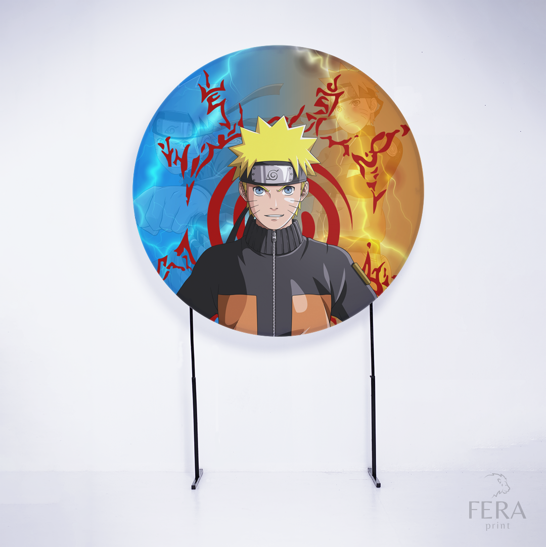 Painel Redondo Ninjas Aldeia Sublimado