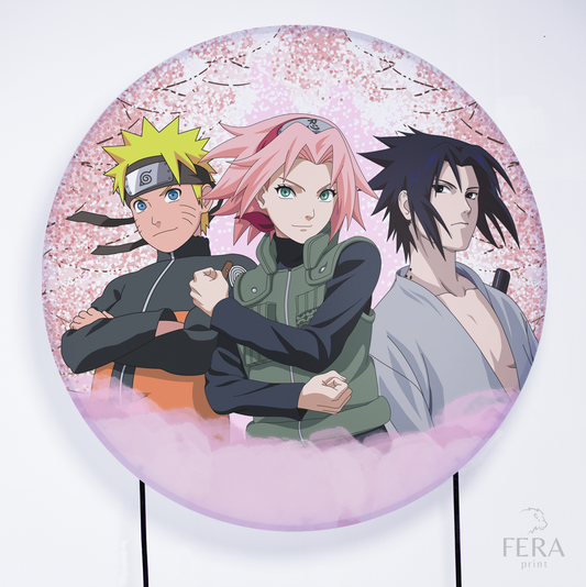 Painel Redondo Ninjas Aldeia Sublimado