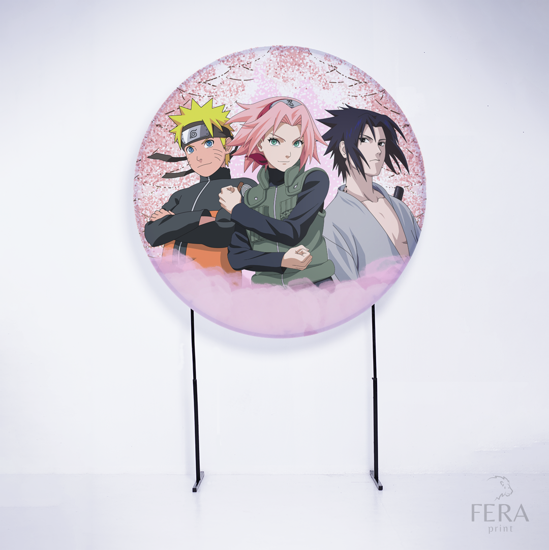 Painel Redondo Ninjas Aldeia Sublimado