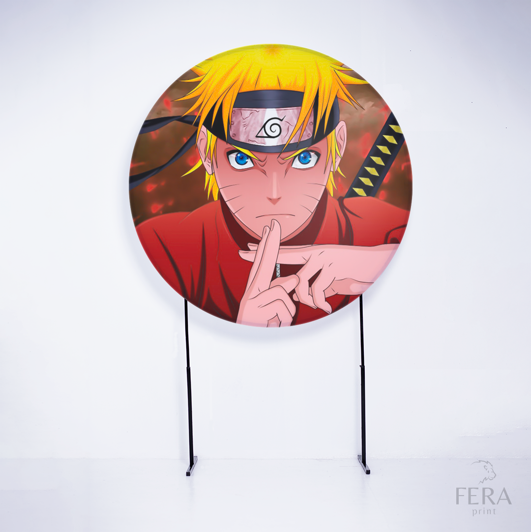 Painel Redondo Ninja Laranja Sublimado