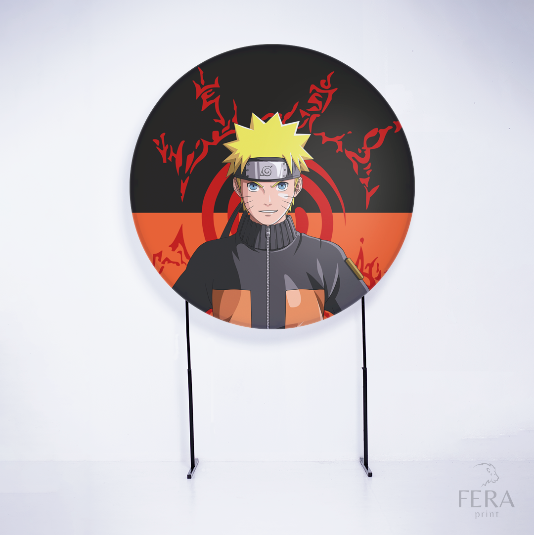 Painel Redondo Ninja Laranja Sublimado