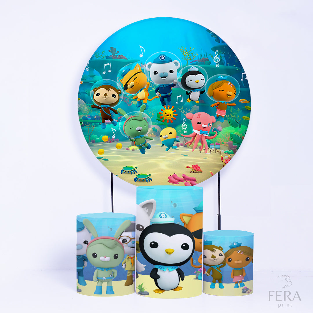 Kit Capa Cilindros + Capa Painel Bichinhos do Mar Sublimado