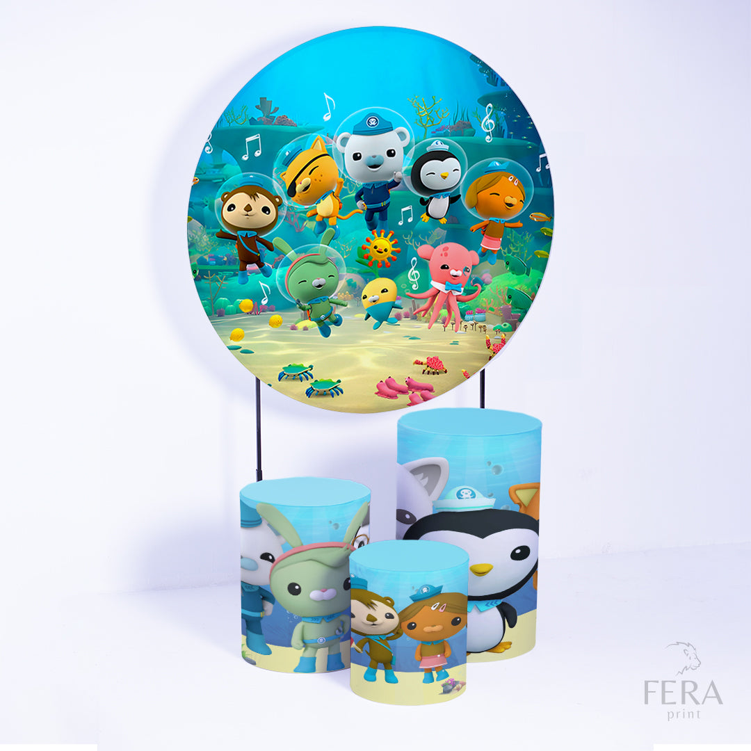 Kit Capa Cilindros + Capa Painel Bichinhos do Mar Sublimado