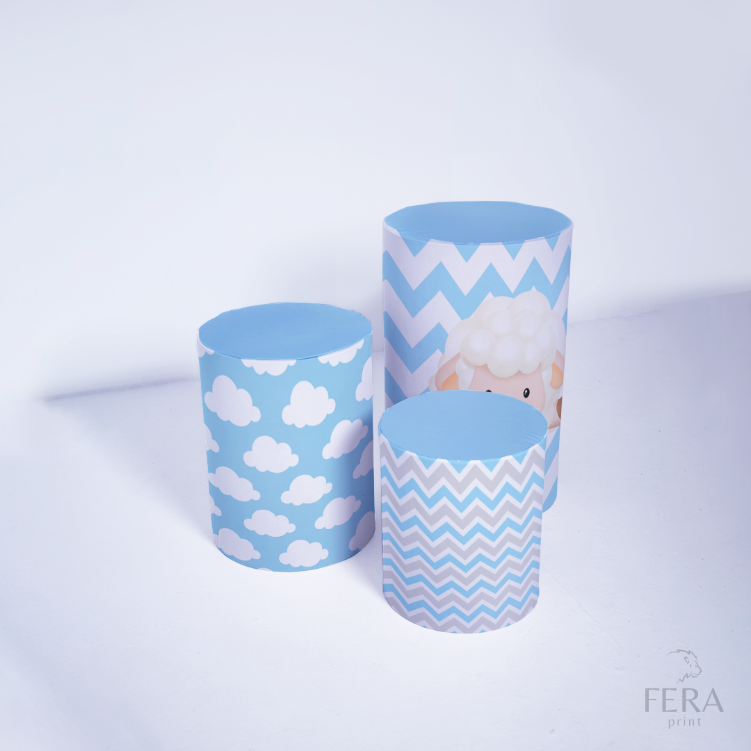 Kit Capa Cilindros + Capa Painel Ovelha Azul Sublimado