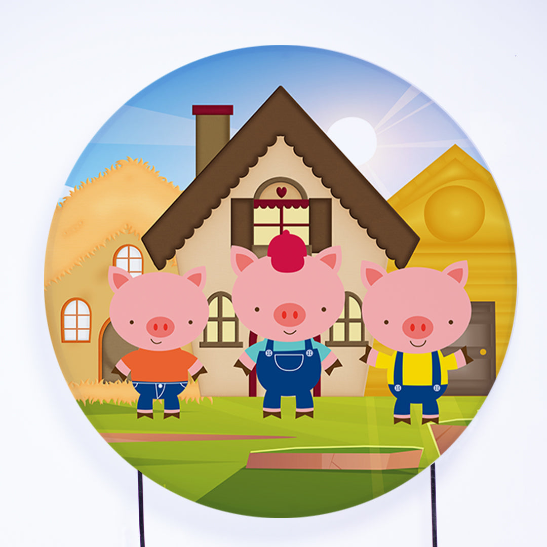 Painel Redondo 3 Porquinhos Sublimado