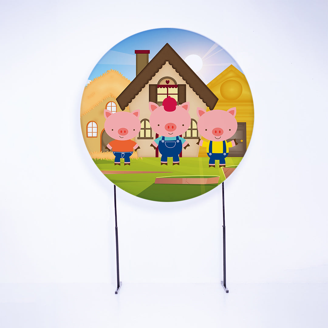 Painel Redondo 3 Porquinhos Sublimado