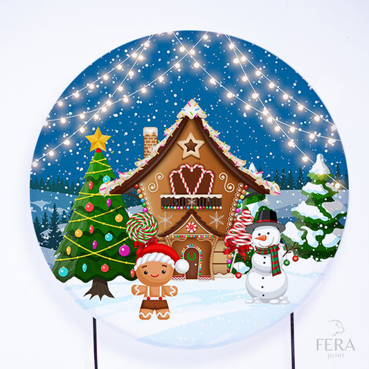 Painel Redondo Feliz Natal Sublimado