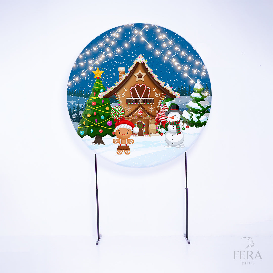 Painel Redondo Feliz Natal Sublimado