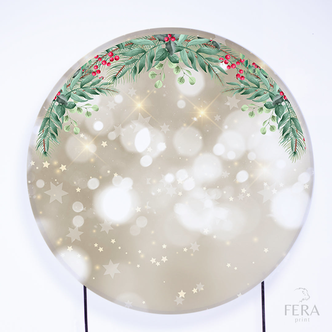 Painel Redondo Feliz Natal Sublimado