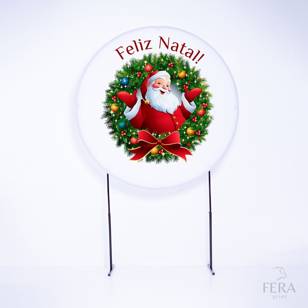 Painel Redondo Feliz Natal Sublimado