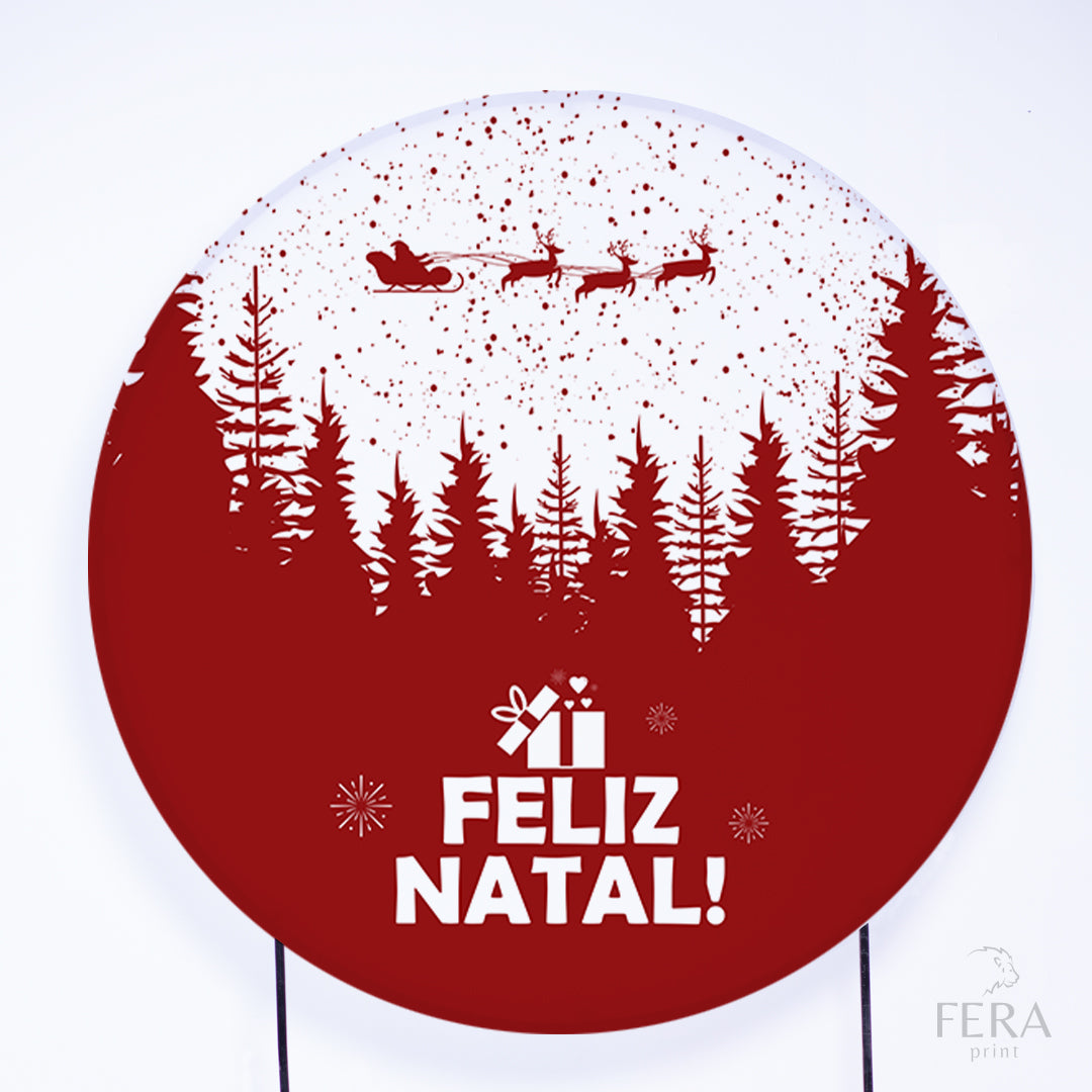 Painel Redondo Feliz Natal Sublimado