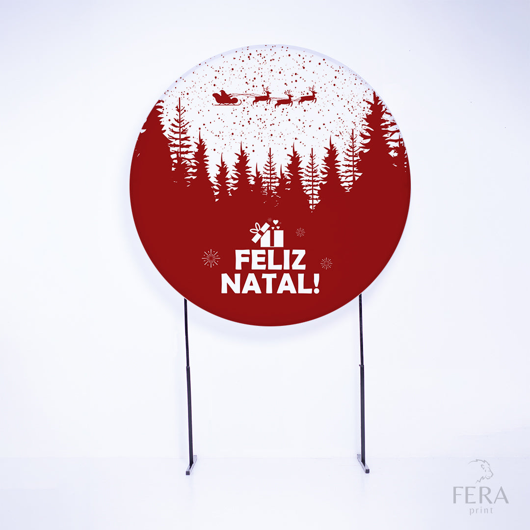 Painel Redondo Feliz Natal Sublimado