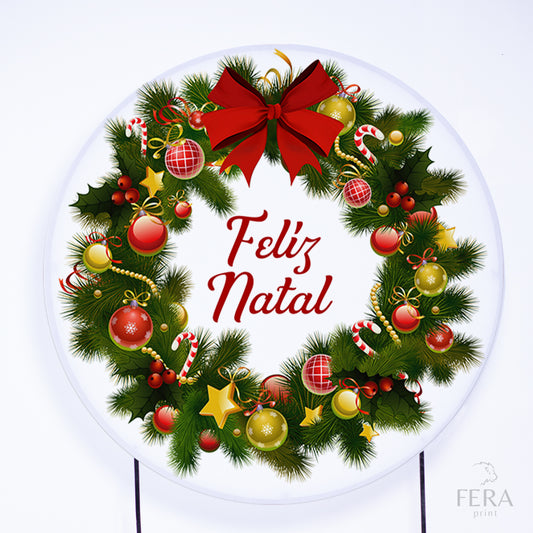 Painel Redondo Feliz Natal Sublimado