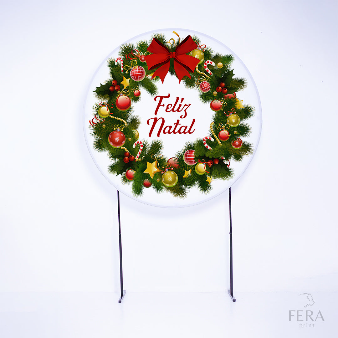 Painel Redondo Feliz Natal Sublimado
