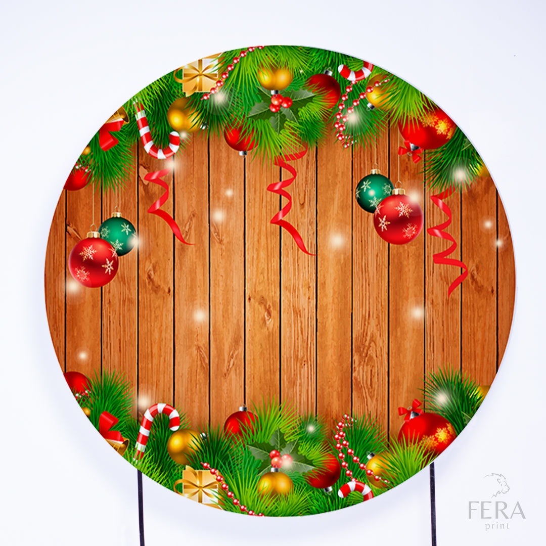 Painel Redondo Feliz Natal Sublimado