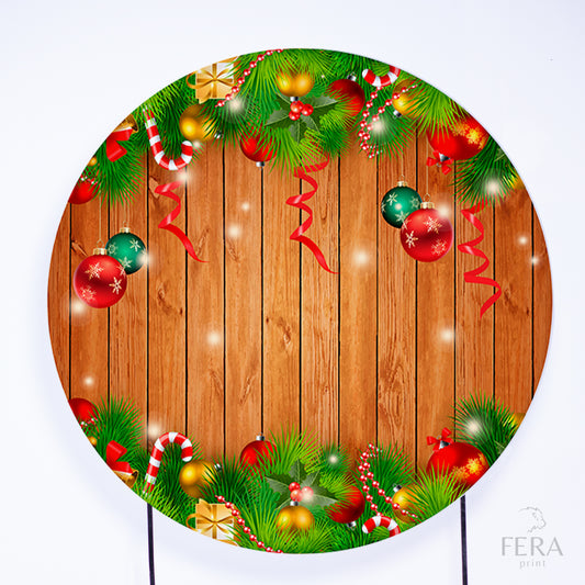 Painel Redondo Feliz Natal Sublimado