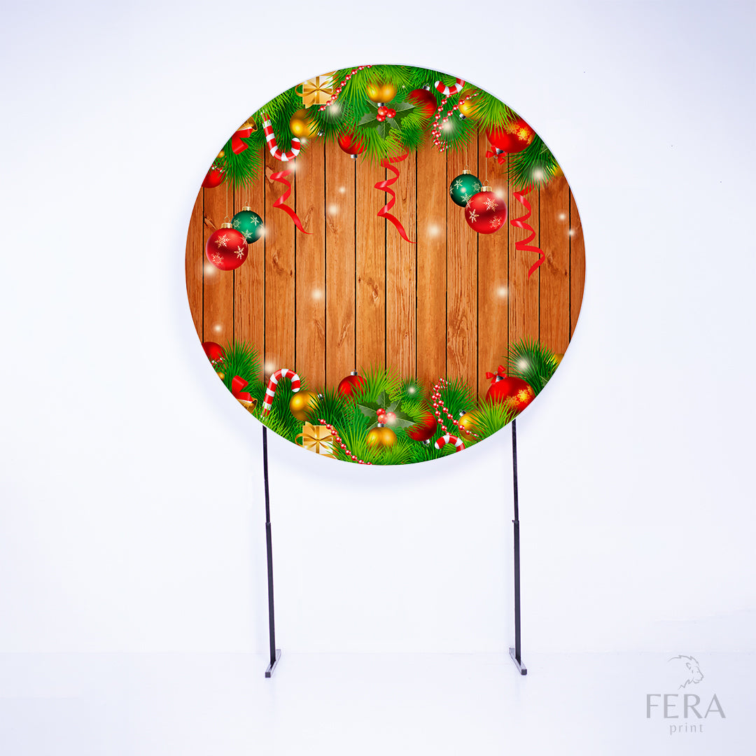 Painel Redondo Feliz Natal Sublimado