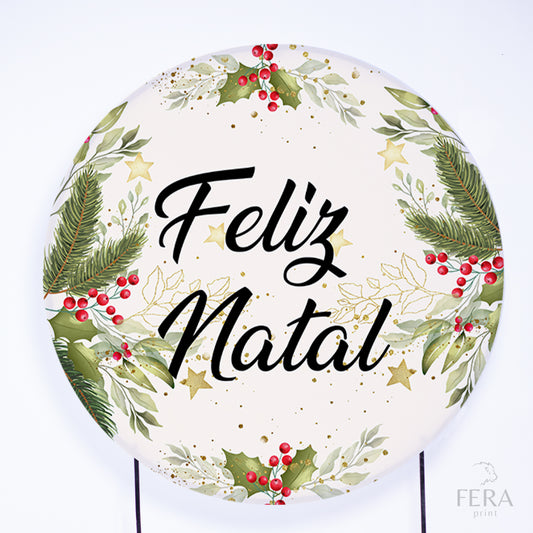 Painel Redondo Feliz Natal Sublimado