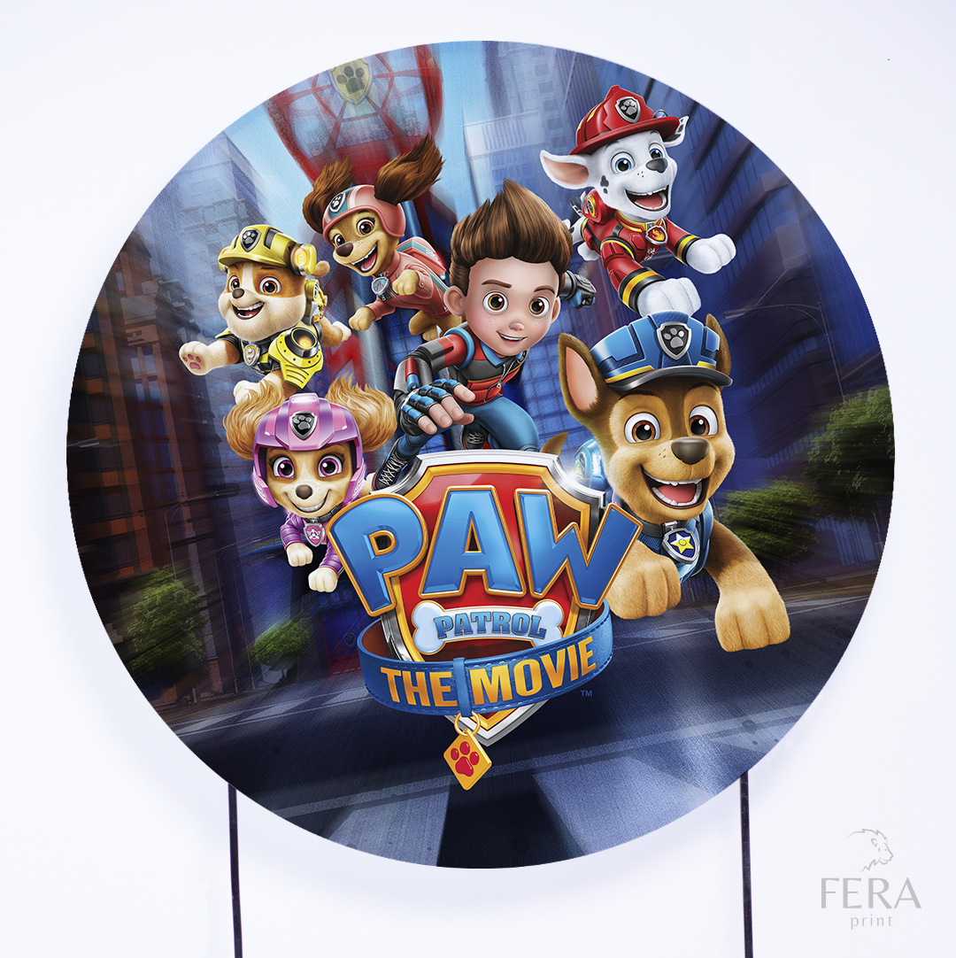 Painel Redondo Cães Patrulheiros Azul Sublimado