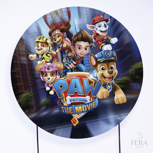 Painel Redondo Cães Patrulheiros Azul Sublimado