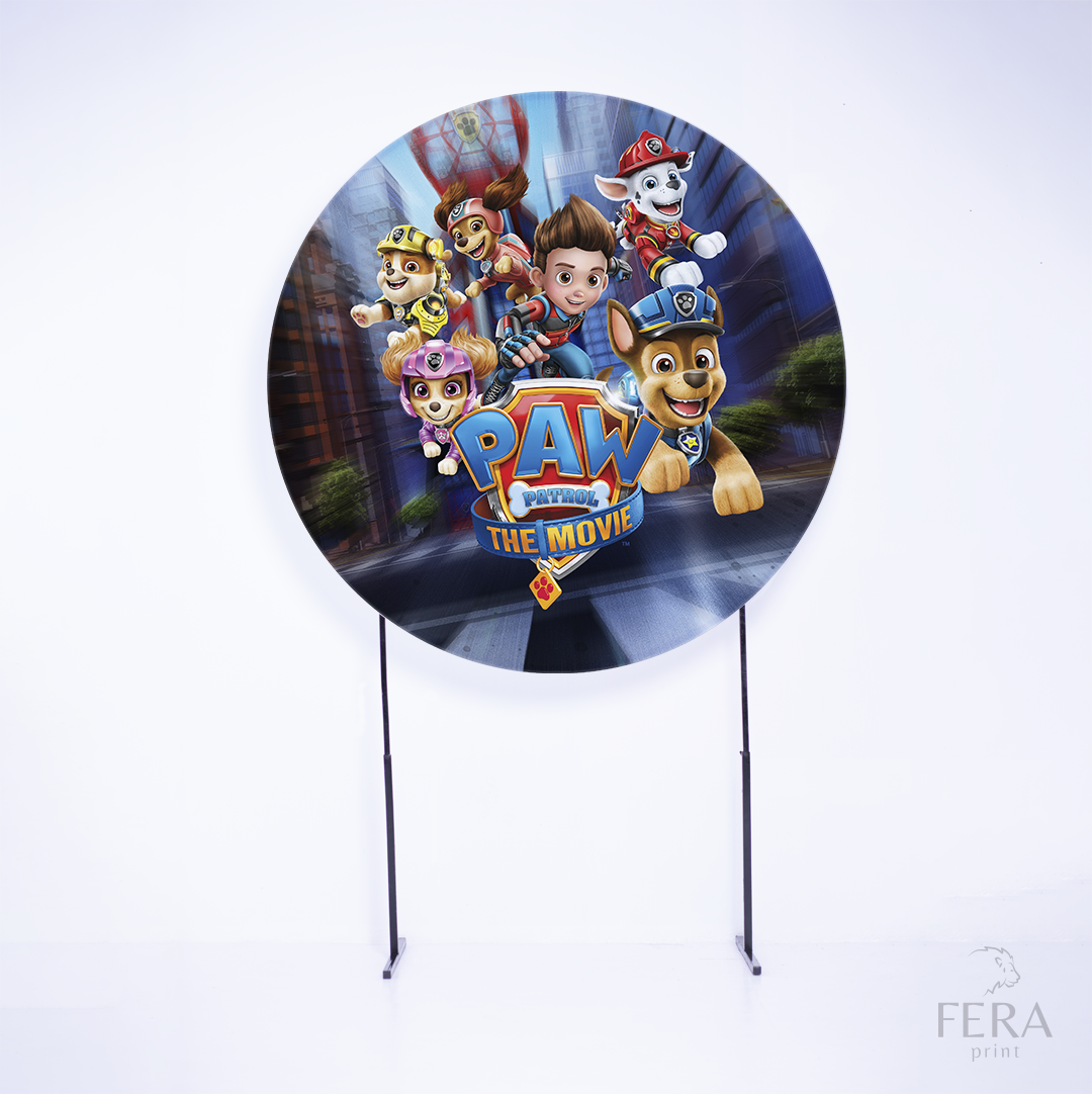 Painel Redondo Cães Patrulheiros Azul Sublimado