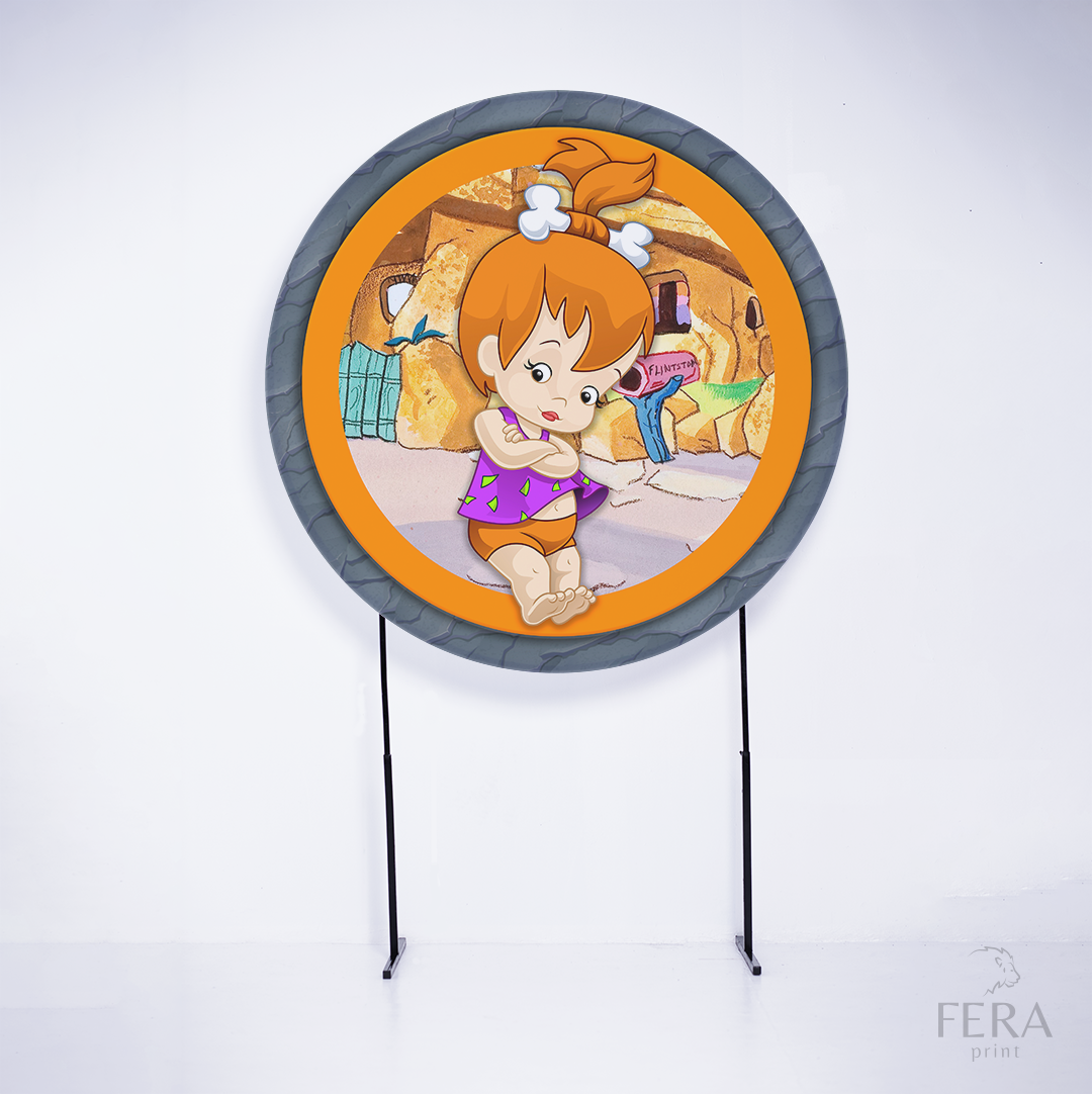 Painel Redondo Menina Caverna Oncinha Sublimado
