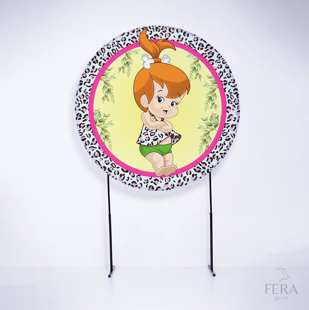 Painel Redondo Menina Caverna Oncinha Sublimado