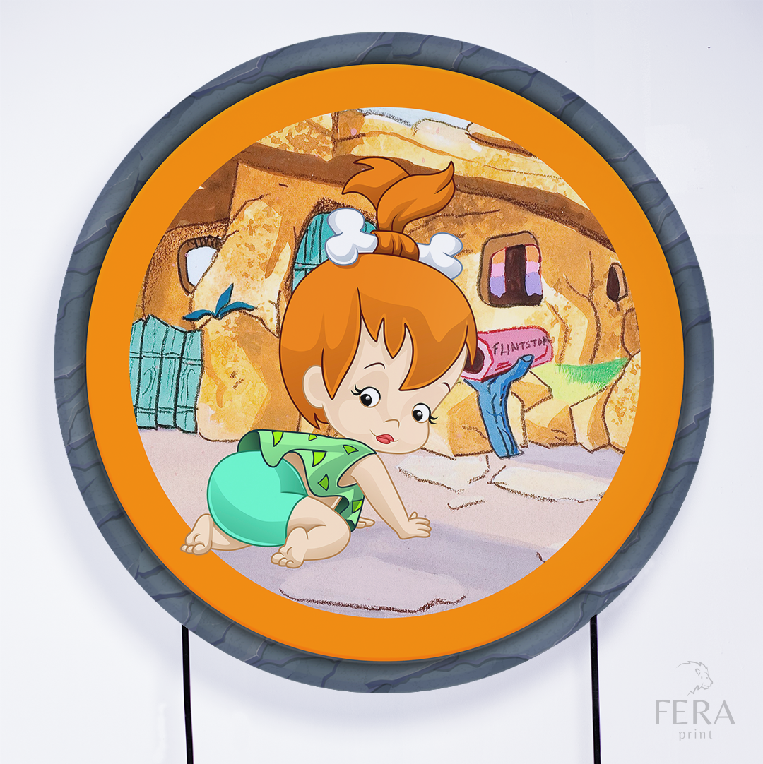 Painel Redondo Menina Caverna Oncinha Sublimado