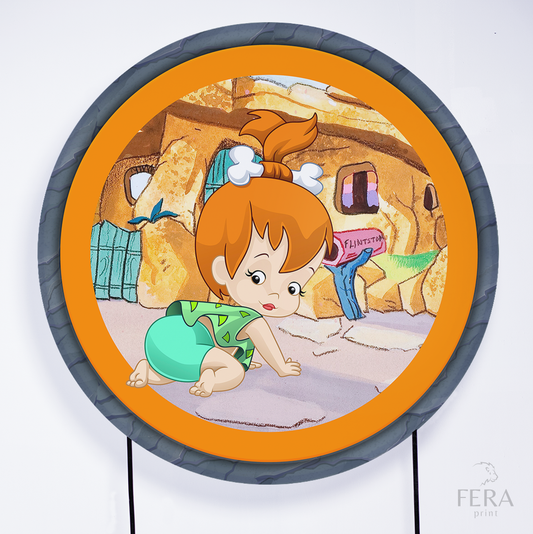 Painel Redondo Menina Caverna Oncinha Sublimado
