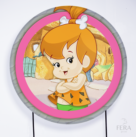 Painel Redondo Menina Caverna Oncinha Sublimado