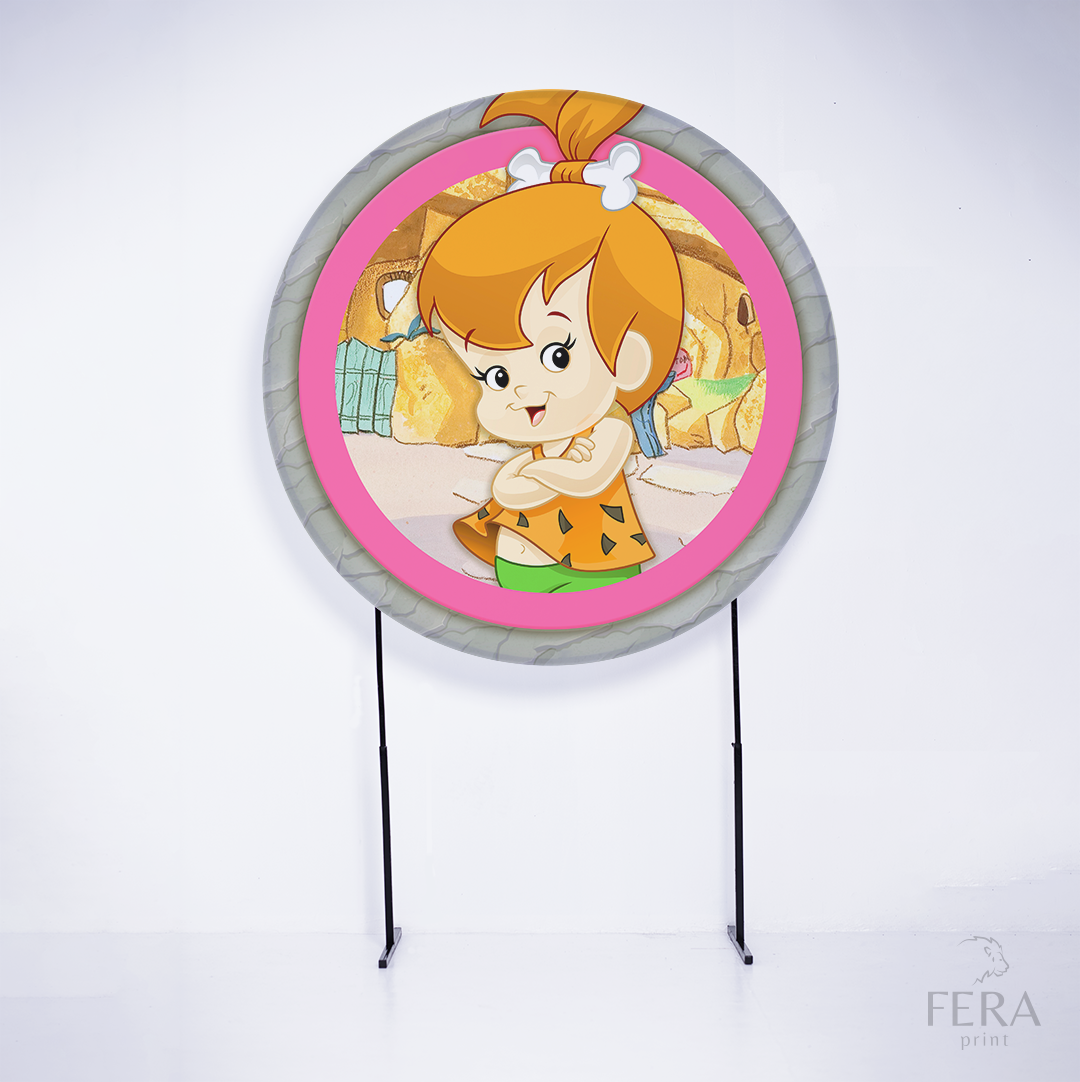 Painel Redondo Menina Caverna Oncinha Sublimado
