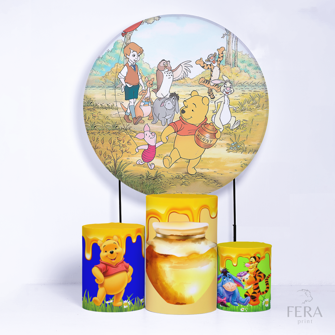 Kit Capa Cilindros + Capa Painel Ursinho com Mel Sublimado