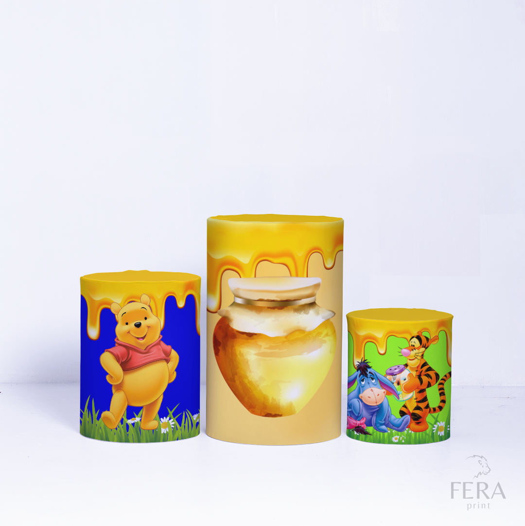 Kit Capa Cilindros + Capa Painel Ursinho com Mel Sublimado