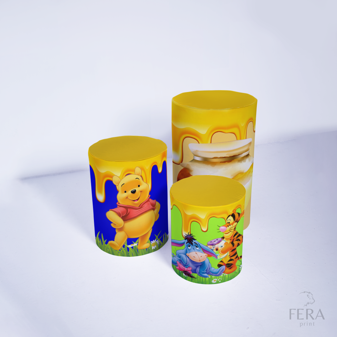 Kit Capa Cilindros + Capa Painel Ursinho com Mel Sublimado