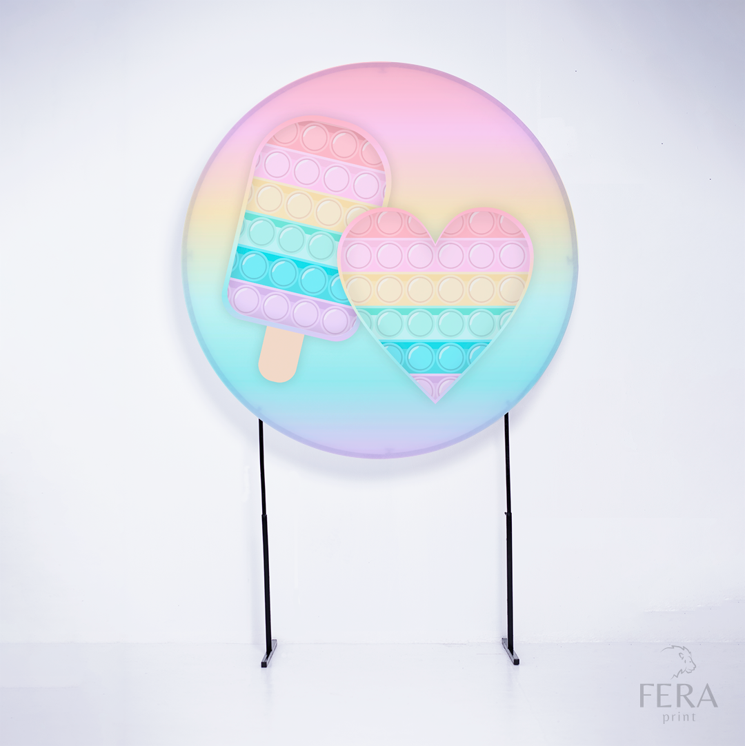 Painel Redondo Pop It Colorido Candy Sublimado