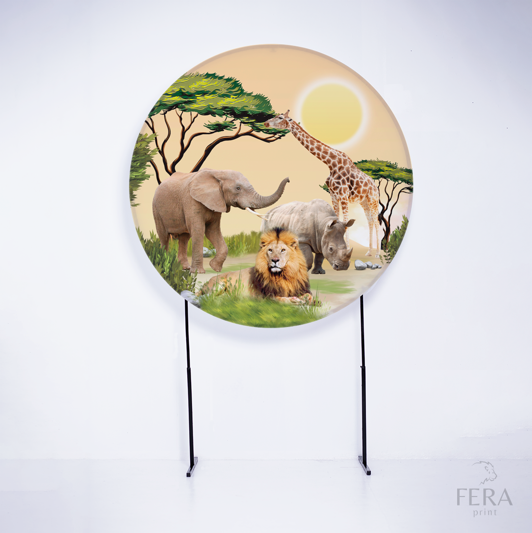 Painel Redondo Safari Savana Sublimado