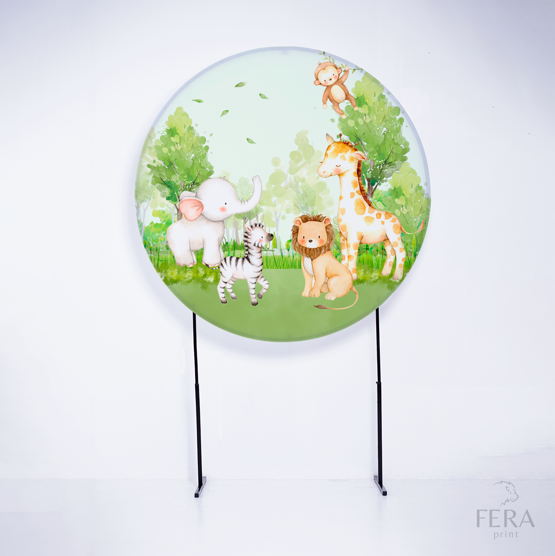 Painel Redondo Safari Baby Verde Sublimado