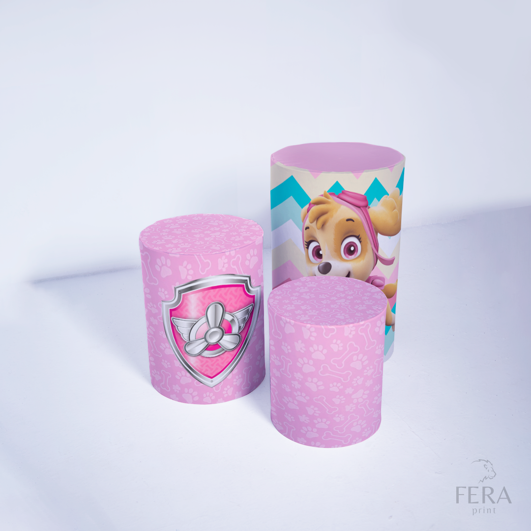 Kit Capa Cilindros + Capa Painel Cachorrinha Rosa Sublimado